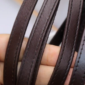 Stitching Cowhide Cord Real Leather Flat Tape Strap Rope Trim 3 Meters Retro - Picture 1 of 15