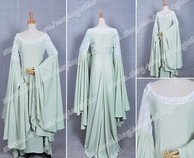 The Lord of the Rings Cosplay Arwen Green Dress Costume High Quality Beautiful - Image 1 of 4