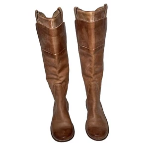Frye Reitstiefel Damen Größe 7B Hellbraun Used-Look Leder 77534 Kniehoch - Bild 1 von 10