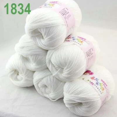 Sale 6Skeinsx50gr DK Baby Cashmere Silk Wool Hand Knitting Scarf Crochet Yarn  - Image 1 of 4