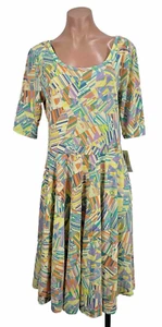 NWT NEW Lularoe Geometric all over print Nicole dress XL Pastel NEON Unicorn - Picture 1 of 10