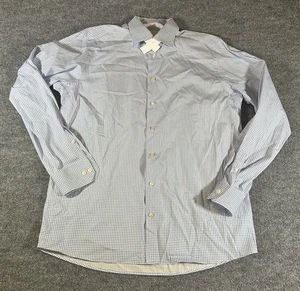 Eton Of Sweden Contemporary Button Shirt 44 17.5 Blue Geometric Print EUC - Picture 1 of 6