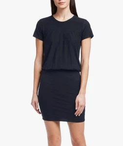 James Perse Kleid Damen Gr. 2 Medium Schwarz Stretch Blouson Baumwolle - Bild 1 von 9