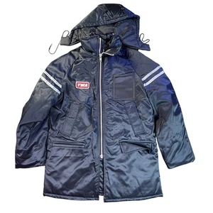 Vintage 1970s TWA Airline Ground Crew Hooded Jacket Medium Amazon Sportswear USA - Picture 1 of 18