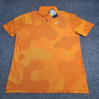 Рубашка мужская Nike Polo средний размер для костра оранжевая камуфляжная Dri Fit ADV Tour топ для гольфа - Изображение 1 из 4