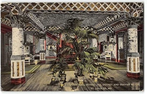 St. Louis County, Missouri SUNSET INN Empfangshalle 1910er Vintage Postkarte - Bild 1 von 2