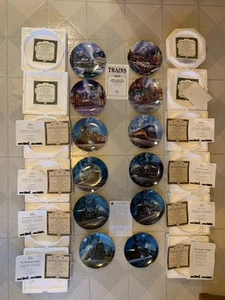 Vintage 1992/1993 Steam Trains Bradford Collector Plates Set Of 12 Perfect. - Picture 1 of 17