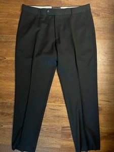 Bloomingdale’s Men’s 38x30 Black Wool Dress Pants Flat Front Stretch - Picture 1 of 10