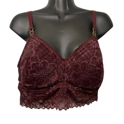 Aerie Womens Bra XL Lace Longline Padded Bralette Adjustable Straps Pullover - Image 1 of 4