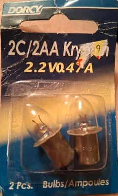 Dorcy Flashlight Replacement Bulbs 2C/2AA Krypton 2.2V/0.47A KPR104 - 2 Bulbs - Image 1 of 2