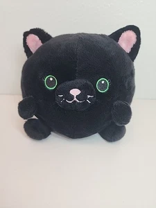 Justice Black Cat 6" Squishable Stuffed Animal Plush Toy Embroidered Green Eyes - Picture 1 of 12