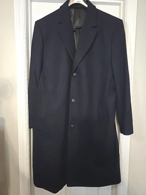 EUC Men's London Fog Navy Wool Blend Overcoat Jacket Coat Size 46R - Image 1 of 4