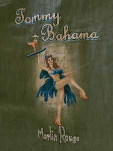 Tommy Bahama Men's 2XL XXL Hula Girl Marlin Rouge Embroidered Silk Shirt Green - Picture 1 of 9