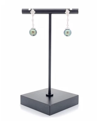 Pendientes Helzberg de perlas y diamantes de Tahití Foto 1 de 4