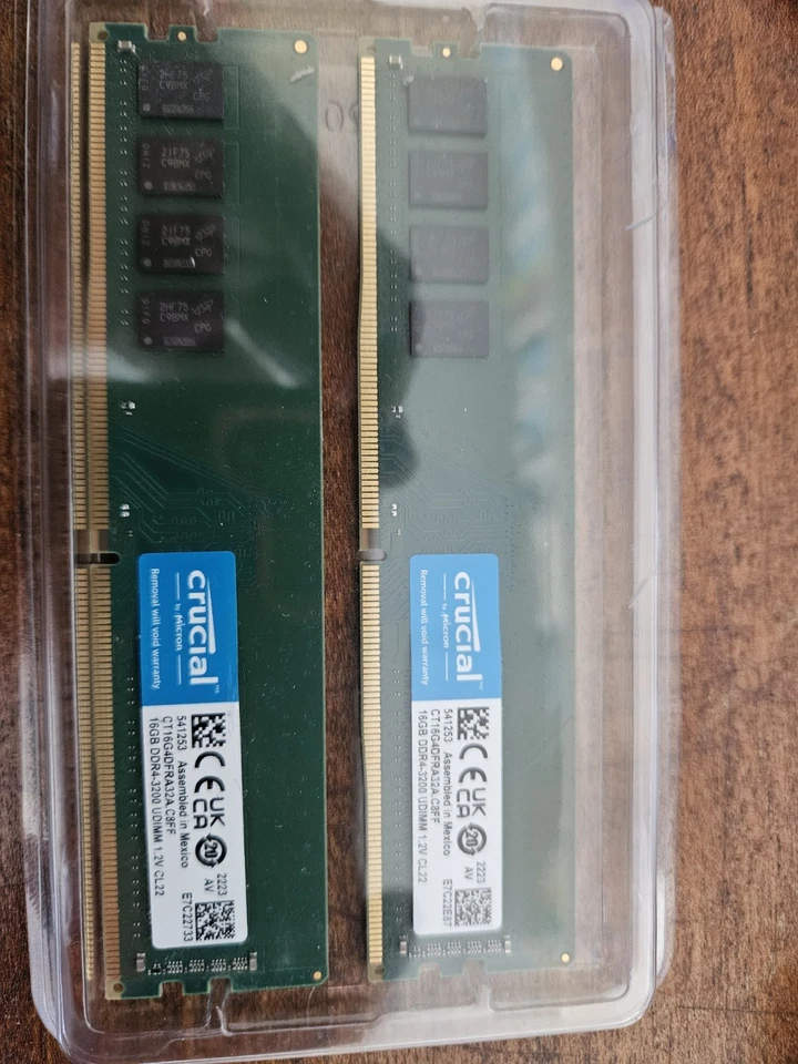 Crucial DDR4 2x16GB 3200 UDIMM Memory Modules - Image 1 of 1