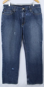 Pantalones de mezclilla azules CARHARTT calce relajado para hombre 36x30 BD 1483-M ropa de trabajo EE. UU. COMO ESTÁN - Imagen 1 de 7