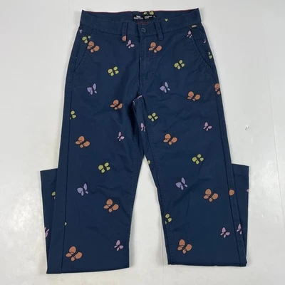 Pantalones Vans Mujer 28 x 30 Azul Arena Liang Chino Pierna Recta Mariposa Patinador Foto 1 de 4