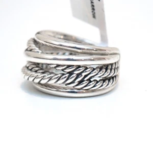 DAVID YURMAN New Ladies Crossover Narrow Ring in Sterling Silver Size 7 - Picture 1 of 9