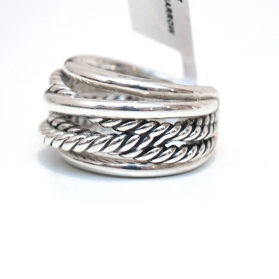DAVID YURMAN New Ladies Crossover Narrow Ring in Sterling Silver Size 7 - Image 1 of 4