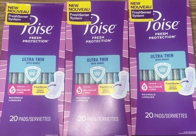 Almohadillas para incontinencia ultrafinas Poise con alas y almohadillas para incontinencia posparto 60c Foto 1 de 3