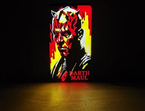 Star Wars Darth Maul Caja de Luz LED Panel de Arte Iluminado - Letrero Coleccionable - Imagen 1 de 10