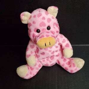 Pink Heart Pig 8" Bean Filled Stuffed Animal Beanie Toy  - Picture 1 of 8