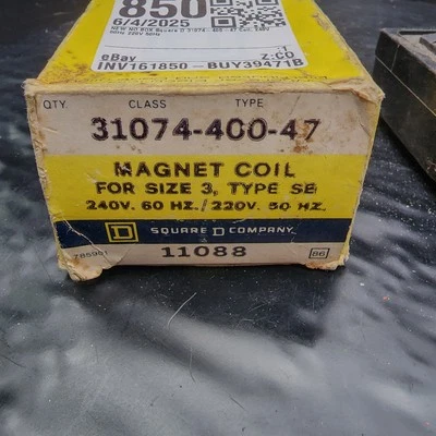 Square D 31074-400-47 Magnetic Contactor Coil NEW NO BOX 240V/60Hz 220V/50Hz - Image 1 of 3