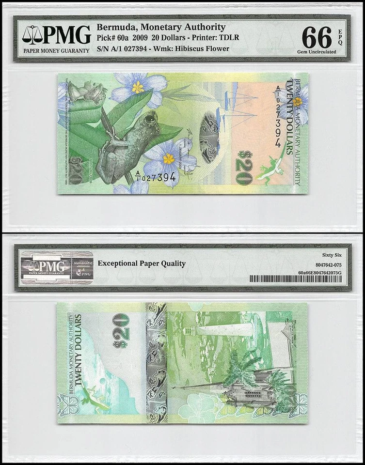 Bermuda 20 Dollars, 2009, P-60a, PMG 66 - Image 1 of 1
