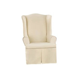 Funda protectora para silla de ala SureFit mezcla de algodón estilo: pato natural/cacao (SF40799) - Imagen 1 de 1