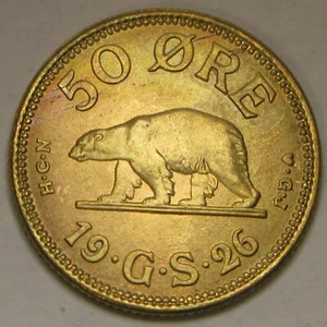 GREENLAND (Denmark) 50 Ore 1926 - Aluminum-Bronze - aUNC - 217 * - Picture 1 of 2