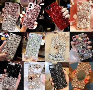 Girls Crystal Rhinestone Diamond Glitter Gems Bling Case For Galaxy Z Flip 3 5G - Picture 1 of 11