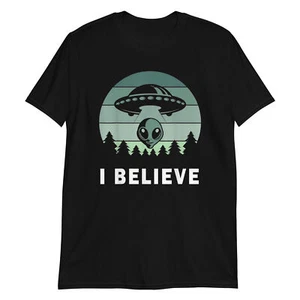 I Believe UFO Alien Space T-Shirt - Picture 1 of 8