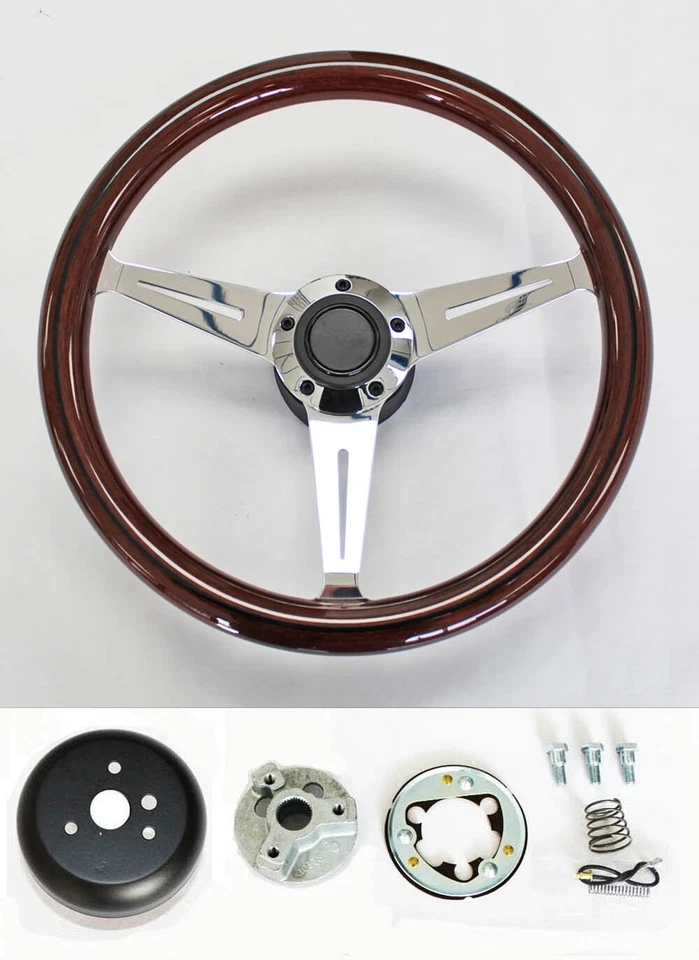 Volante Torino Fairlane Ranchero LTD madera de caoba línea negra 15" Foto 1 de 4