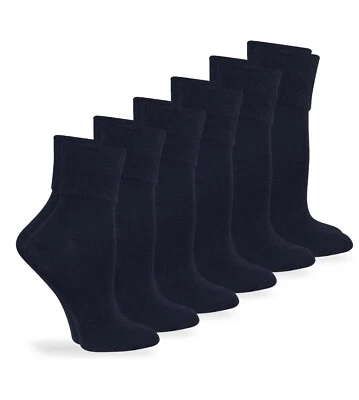 Paquete de 6 pares de calcetines Jefferies para mujer de algodón sin costuras con puño giratorio Foto 1 de 3