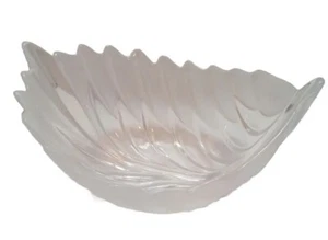 MIKASA Accents Frosted Glass LEAF. CRYSTAL BOWL. EUC - Picture 1 of 8
