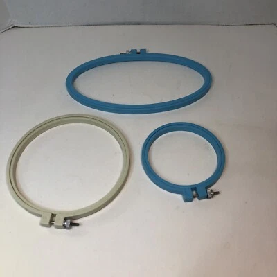 3 Plastic Embroidery Hoops 4" 6" 4.5" x 9" - Image 1 of 4