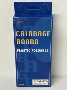 3-Track Folding Travel Plastic Cribbage Board Game with 6 Plastic Pegs - New! - Picture 1 of 7