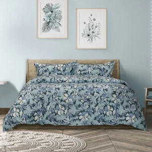 Ardor Eadie Teal Floral Printed Quilt Cover Set - Picture 1 of 6