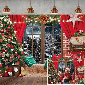 7x5ft Christmas Photography Backdrops Christmas Tree Photo Backdrop Christmas... - Picture 1 of 7