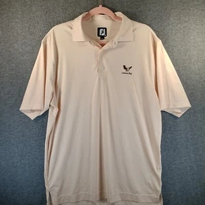 FootJoy Golfshirt Polo Herren M Peach Hounds Tooth Performance Lemon Bay Logo - Bild 1 von 12