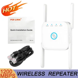 1200Mbps Dual Band Wireless WiFi Extender Repeater Router Range Signal Booster - Picture 1 of 15
