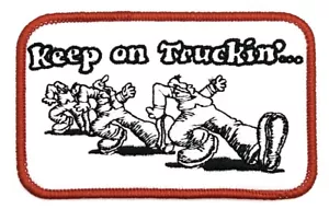 Keep On Truckin' Semi Truck Rig Vintage Stil Retro Patch Eisen Nähen Kappe Mütze - Bild 1 von 1