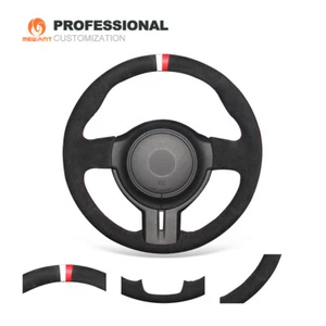 Custom Black Suede Steering Wheel Cover for Scion FR-S FRS Subaru BRZ Toyota 86 - Picture 1 of 9