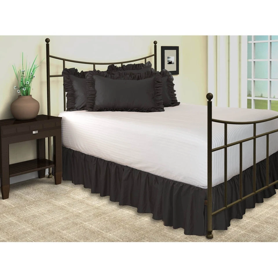 Solid 680 TC Cotton Dust Ruffled Bed Skirt Queen (60 inch x 80 inch) Open Corner - Image 1 of 1