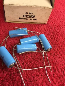 TT12X500   500 MFD 12V MALLORY  ELECTROLITIC CAPACITORS 5 PCS - Picture 1 of 1