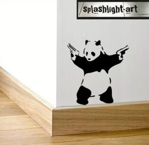 Banksy (S) Panda with guns Skirting Board vinyl wall Decal sticker black vinyls - Picture 1 of 6