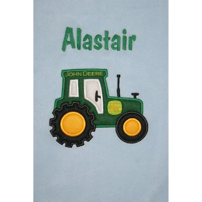 FARM TRACTOR Personalised & Applique Super Soft Fleece Baby Blanket - Image 1 of 2