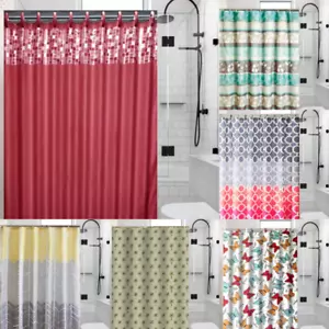 13PC SET CHIC BATHROOM BATH PRINTED FABRIC SHOWER CURTAIN 70" X 70" NEW DESIGNS  - Picture 1 of 49