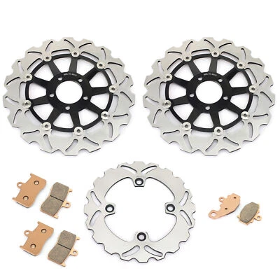 2 Front 1 Rear Brake Rotors Pads For Kawasaki Z1000 Z 1000 2003 2004 2005 2006 - Image 1 of 4