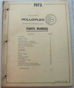 1973 catálogo de piezas de moto de nieve Roll-O-Flex libro manual original original fabricante de equipos originales - Imagen 1 de 1